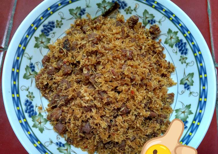 resep makanan Serundeng Daging Sapi/Ragi Sapi Gurih & Manis?? #KitaBerbagi