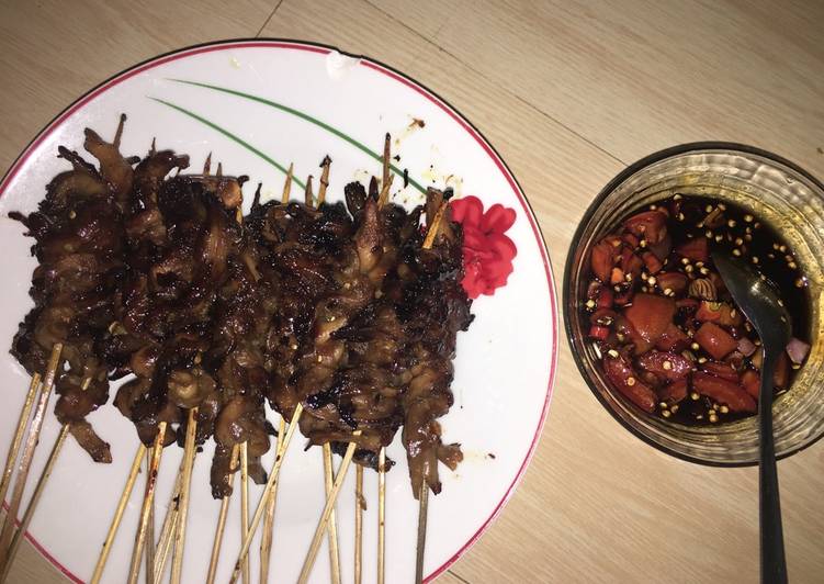 resep lengkap untuk Sate jamur