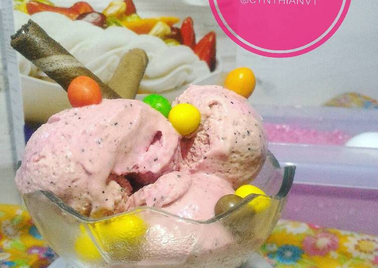 bahan dan cara membuat Ice cream buah naga