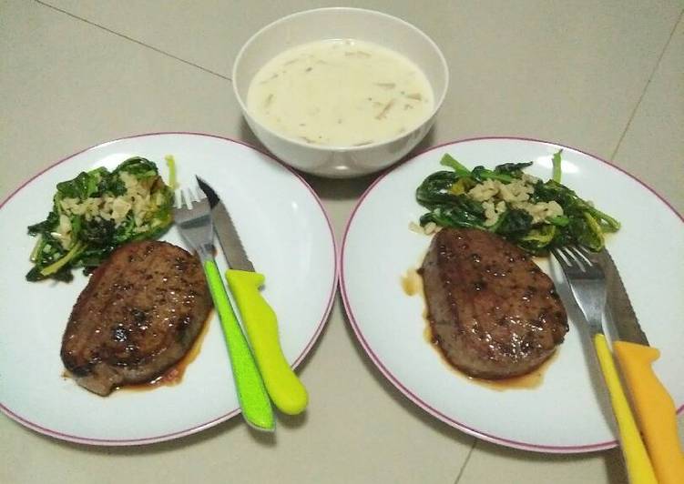 bahan dan cara membuat Steak sapi home made