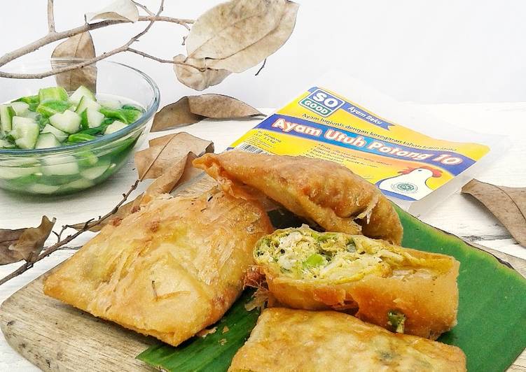 bahan dan cara membuat Martabak Telur dengan kulit lumpia homemade yang super mudah