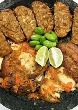 Ayam geprek campursari (tempe+pete)