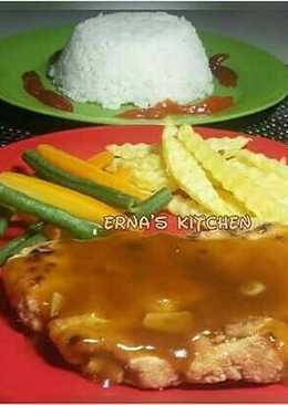 Steak Ayam Tempe Saus Teriyaki + Kentang Ala KFC