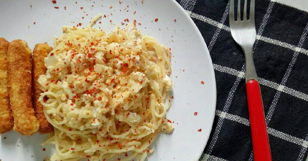 18 resep spaghetti telur asin enak dan sederhana - Cookpad