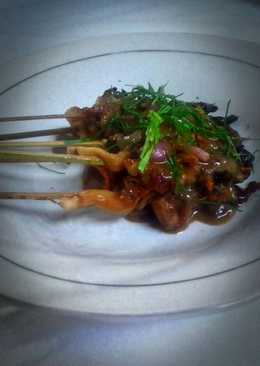 Sate jamur tiram saos kacang
