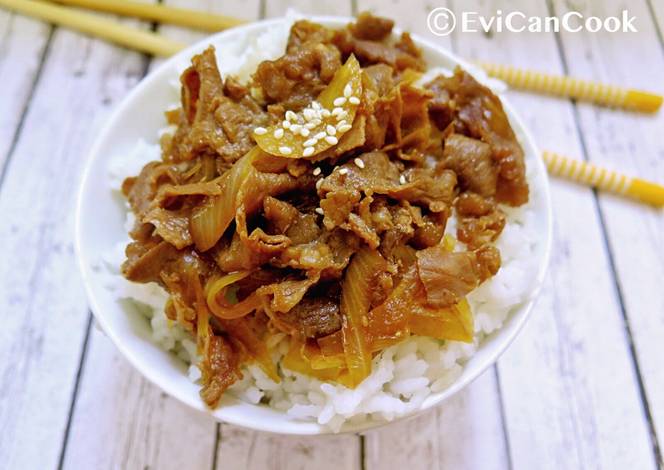 Gyudon/ Beef Bowl ala Jepang versi halal