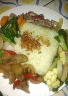 Nasi gurih hijau pandan