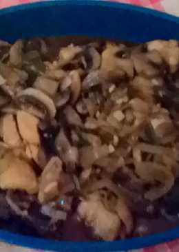 Tumis jamur ayam lombok ijo
