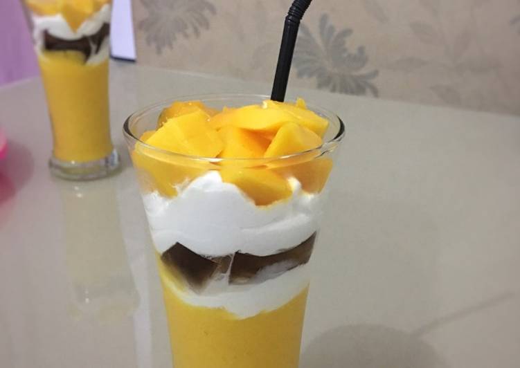 gambar untuk cara membuat King mango jelly cincau