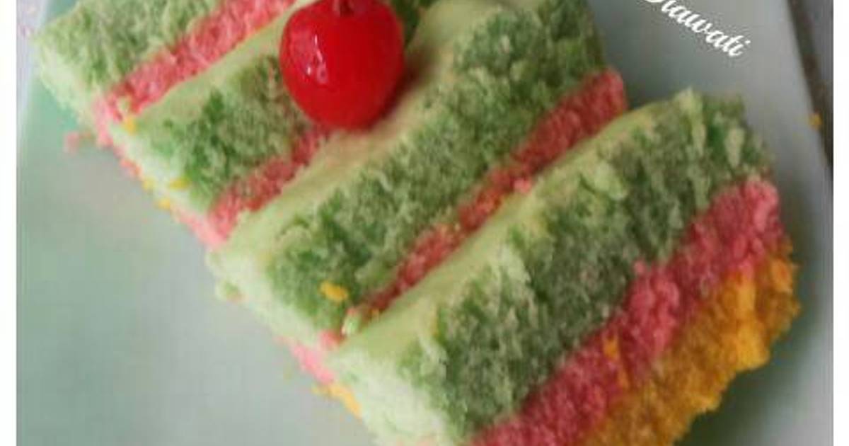 Resep Rainbow steam cake