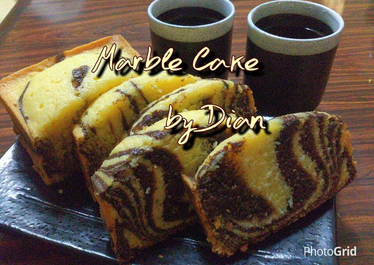 resep lengkap untuk Bolu marmer/marble cake