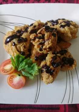 Ayam goreng ala kentucky saus coklat pedas