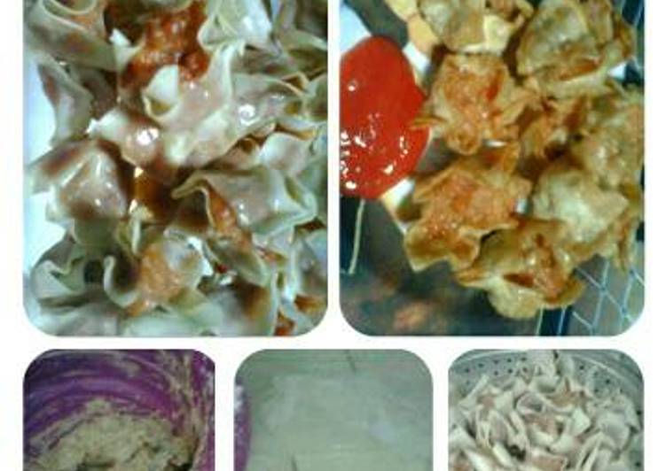 Resep Pangsit udang (kukus n goreng)