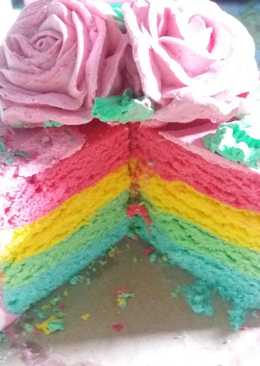 Rainbow cake kukus