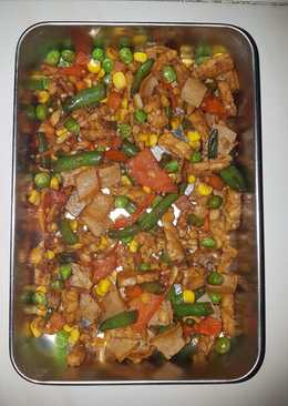 Tumis tempe mix vegetable pedas