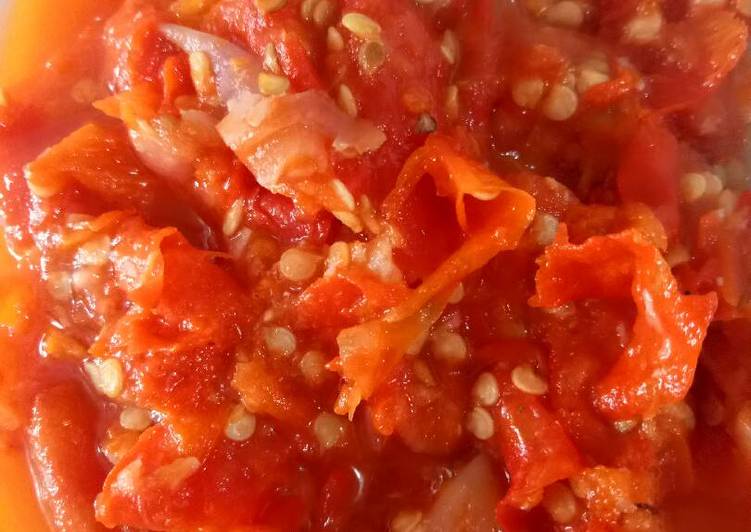 resep lengkap untuk Sambal tomat ekstra pedas nikmat