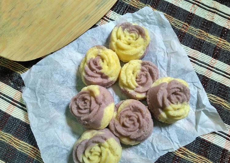 resep lengkap untuk Bolu kukus mawar lembut irit telur