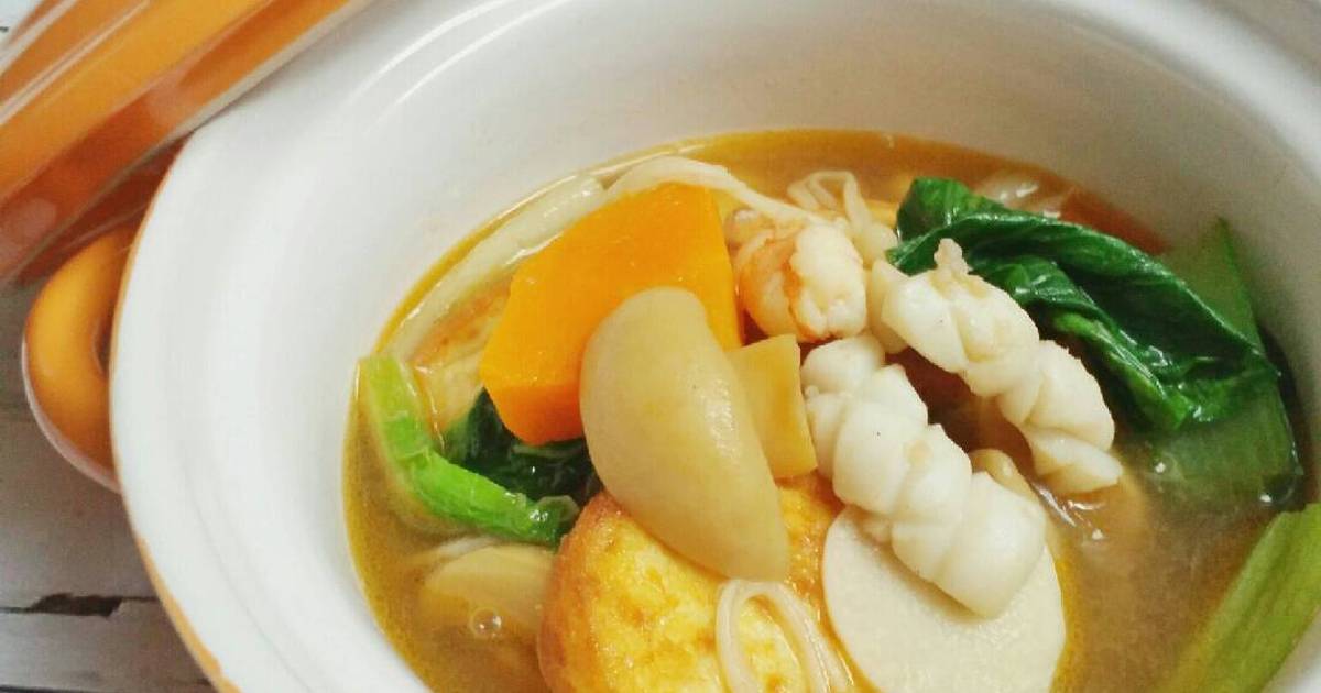 Resep Sapo Tofu Jamur Seafood oleh Nadina Bunga - Cookpad