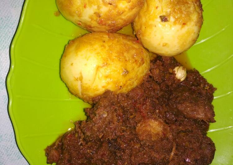 resep makanan Rendang Daging Telor#bikinramadanberkesan