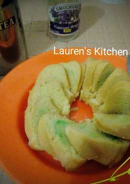 Cheese Pandan steamed Cake.No mixer