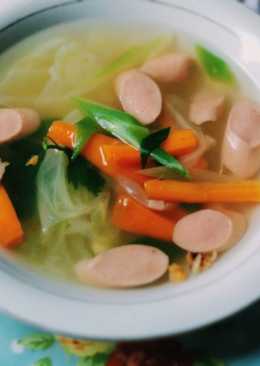 25.Sup Sayur sosis simple #bikinramadhanberkesan