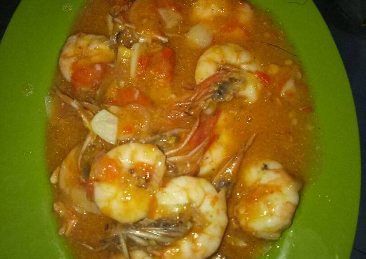 gambar untuk resep makanan Udang tomat pedas