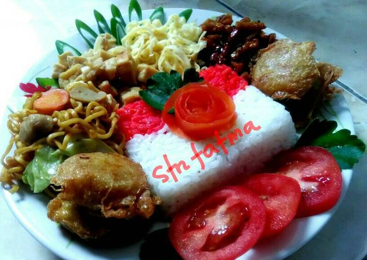 resep lengkap untuk Nasi tumpeng #merahputih