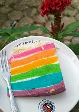 Steam Rainbow Cake 4 Telur