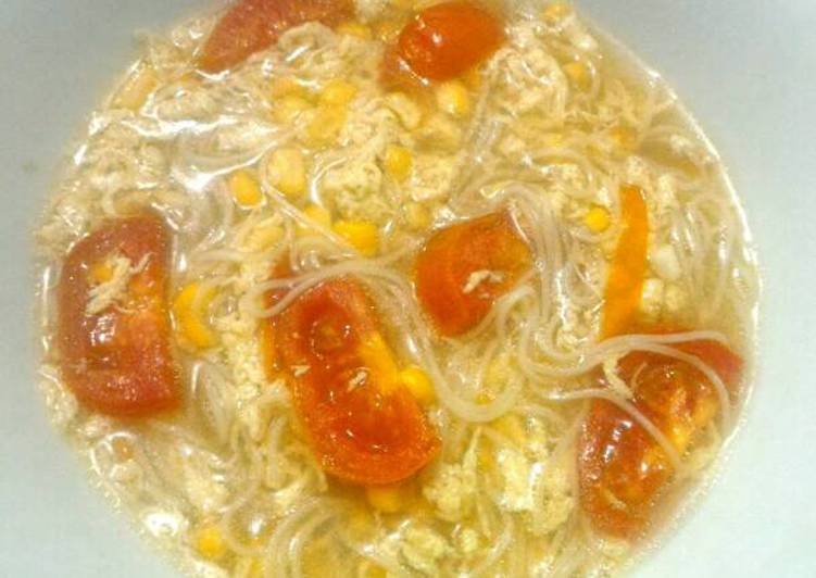 resep lengkap untuk Sup Jagung Telur Tomat Misoa