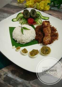 Ayam goreng laos sambal lado ijo