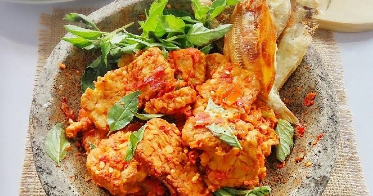  Resep  Tempe Penyet Sambal  Kemangi  By Nella Dapur Kreasi