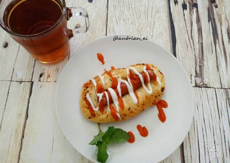 resep Hotdog Garlic Buns (Tanpa Ulen)