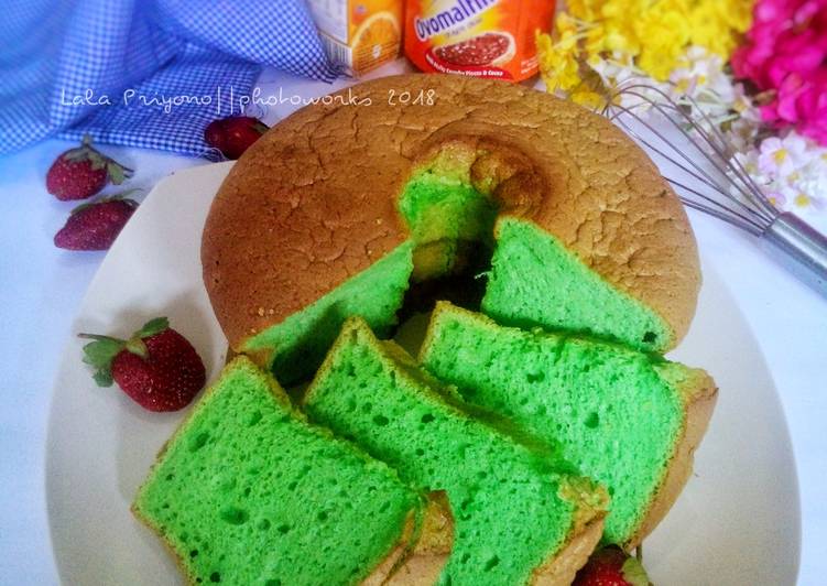 bahan dan cara membuat Chiffon Cake Pandan NCC