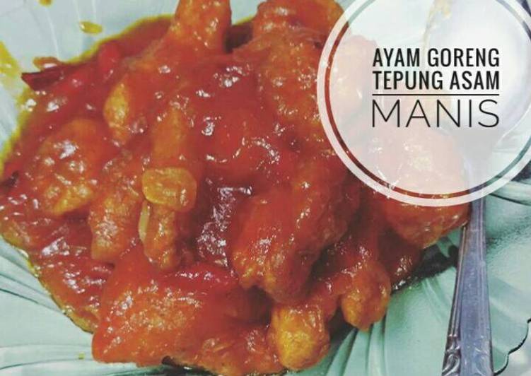 gambar untuk cara membuat Ayam goreng tepung asam manis