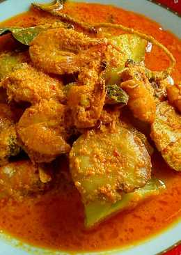 Gulai Udang Campur jengkol & Labu Siam Masak Padang