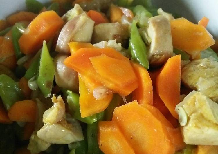 resep Oseng buncis ayam wortel