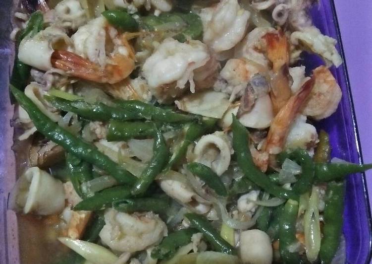 Resep Tumis Udang Cumi asin cabe ijo By Wiewie Daryanti