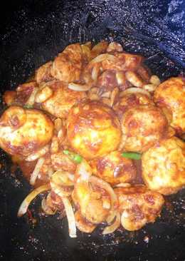 Telur tahu dan udang petis