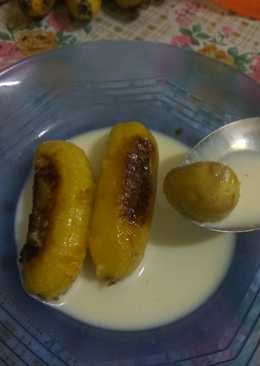 Menu diet GM hari ke 4 pisang bakar kuah susu