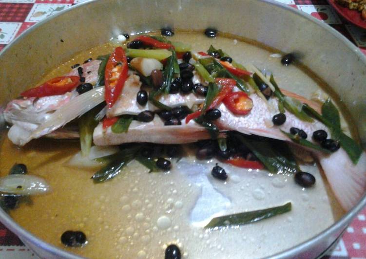 resep Ikan kakap tim taosi