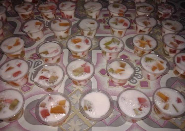 resep Puding Mozaik cup