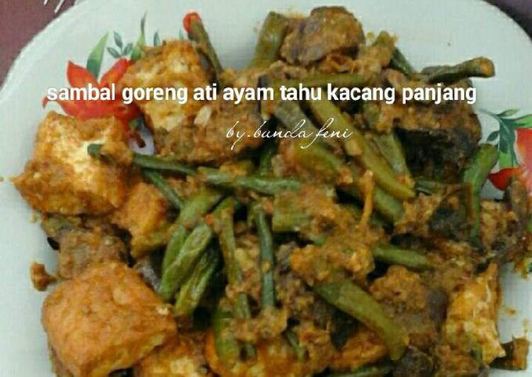 gambar untuk resep Sambal goreng ati ayam tahu kacang panjang