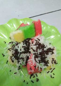 Bolu pelangi tabur keju