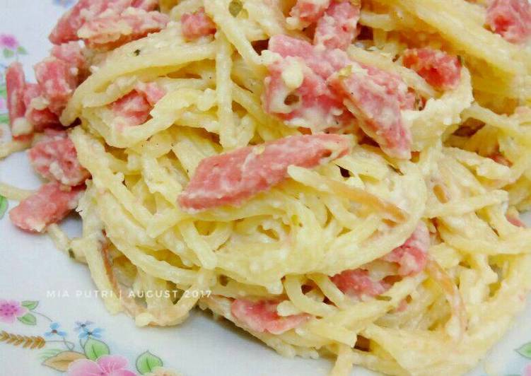 Resep Spaghetti Carbonara - Mia Putri