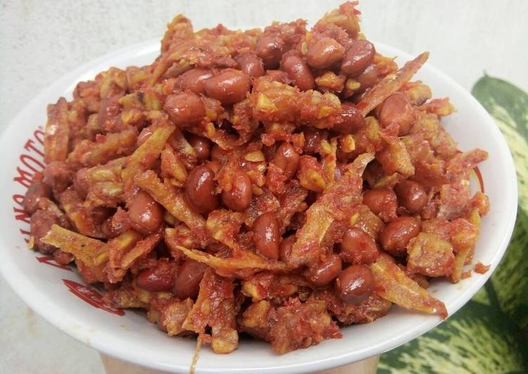 Resep Balado teri tempe kacang - Dapur Iyek