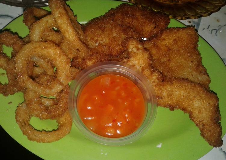 gambar untuk cara membuat Ayam Katsu, Onion Ring with Saus Asam Manis Pedas 98% ??