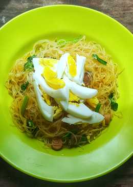 Bihun Goreng Tabur Telur Rebus