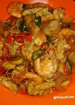 Tumis Udang Mix Tempe kikil