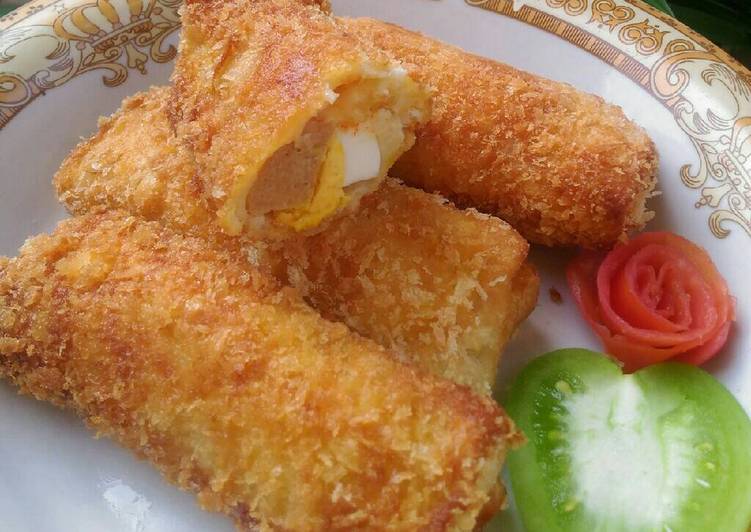 resep lengkap untuk Risoles Roti Sosis Mayonaise