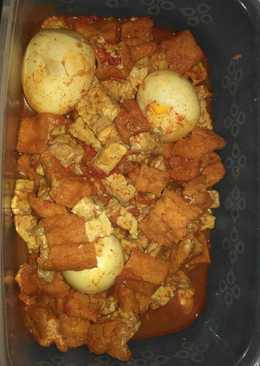 Balado telur, tempe dan tahu